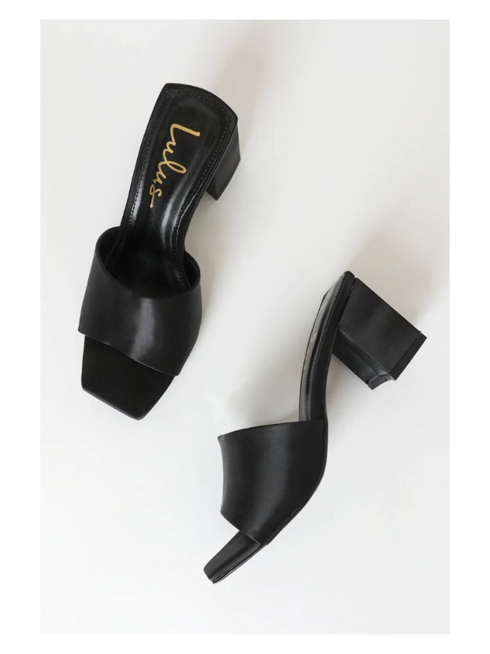 Lulus Yarie Black Satin Peep-Toe Mules NS19170 Satin Black 6